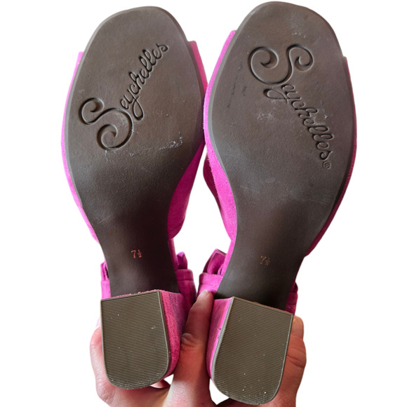 Seychelles Ruffle Block Heel High Heels Size 7.5 - Picture 3 of 8